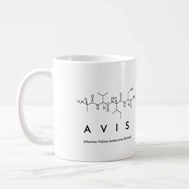 Mug du nom du peptide Avis (Gauche)