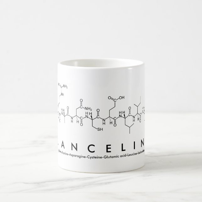Mug du nom du peptide de la ligne franche (Centre)