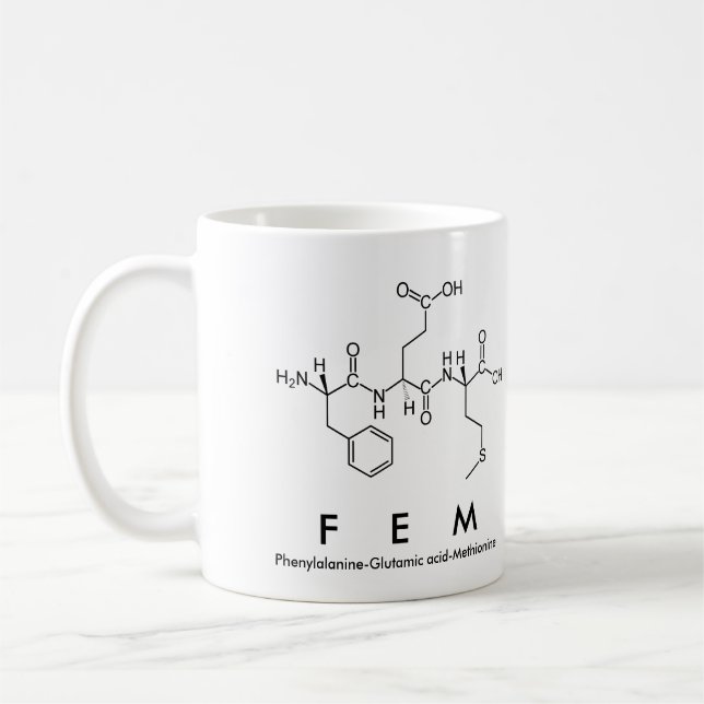 Mug du nom du peptide fem (Gauche)