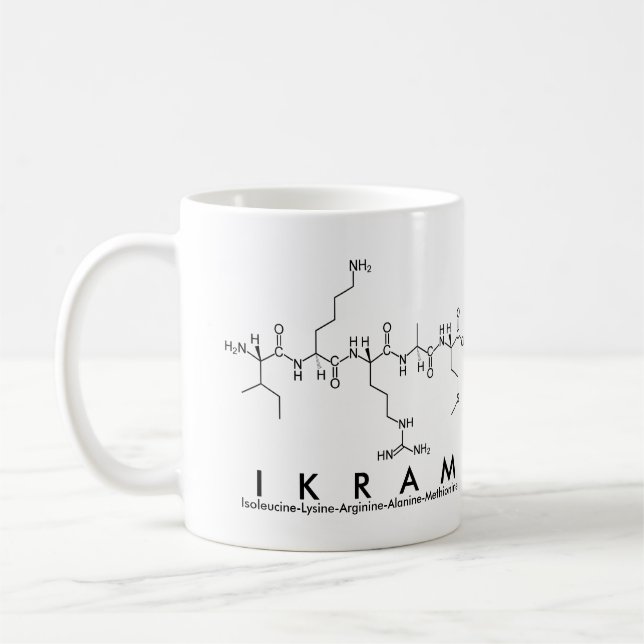 Mug du nom du peptide Ikram (Gauche)