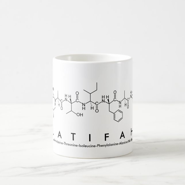 Mug du nom du peptide Latifah (Centre)