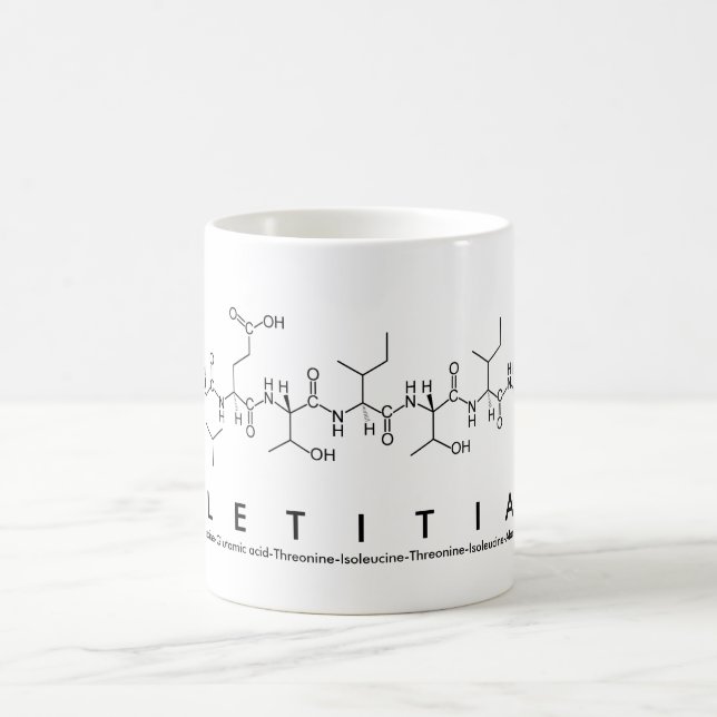 Mug du nom du peptide Letitia (Centre)