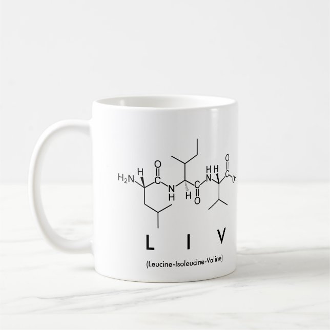 Mug du nom du peptide Liv (Gauche)
