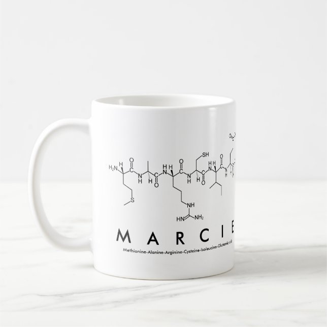 Mug du nom du peptide Marcie (Gauche)