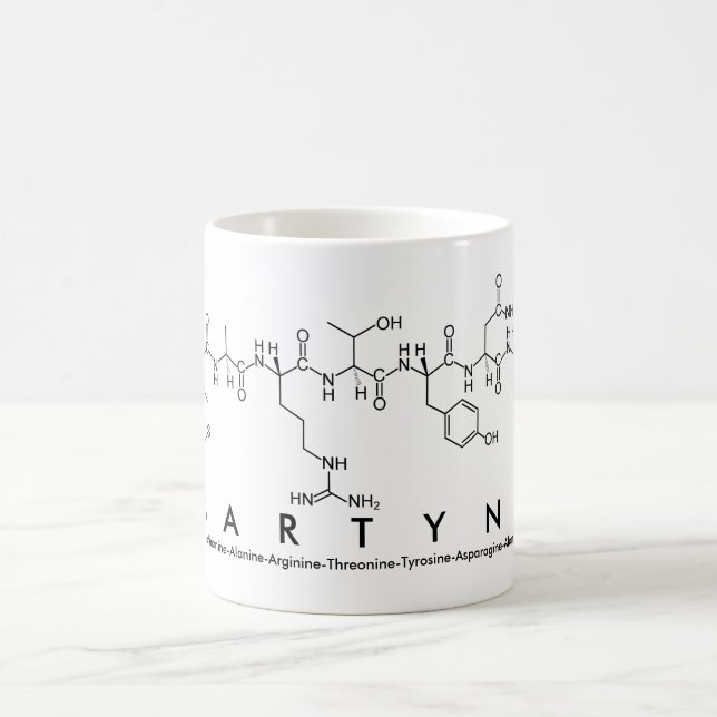 Mug du nom du peptide martyna (Centre)