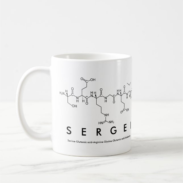 Mug du nom du peptide Sergei (Gauche)