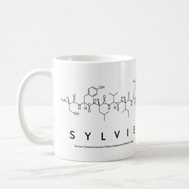 Mug du nom du peptide sylvie (Gauche)