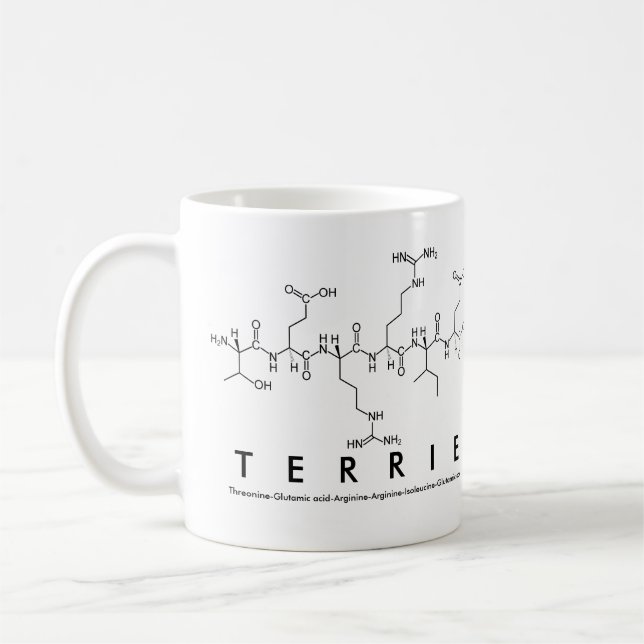 Mug du nom du peptide Terrie (Gauche)