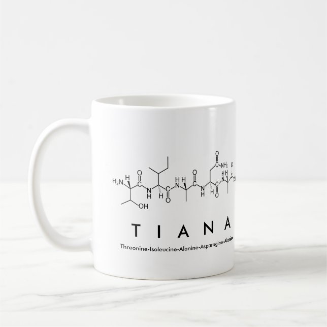 Mug du nom du peptide Tiana (Gauche)