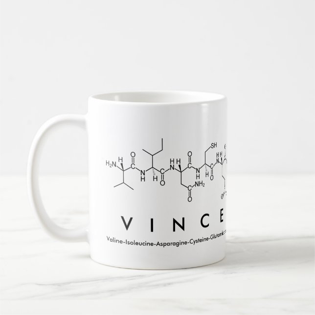 Mug du nom du peptide Vince (Gauche)