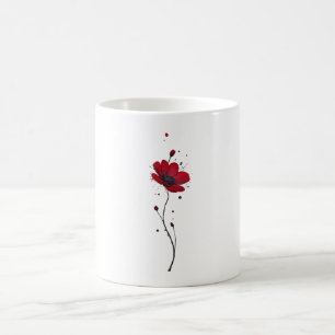 Mug Du pavot rouge. Minimalisme. illustr d'aquarelle é