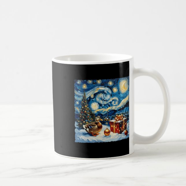 Mug Duck Van Gogh Style Stress Nuit Noël hiver (Droite)