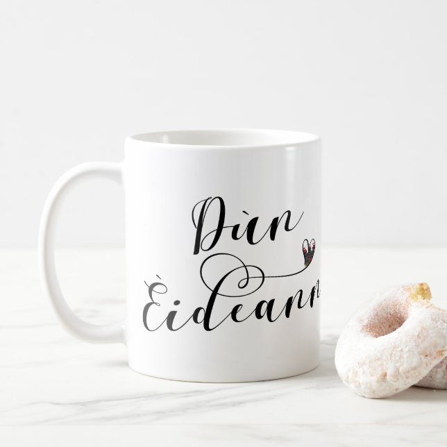 Mug Dùn Èideann Drapeau Coeur, Édimbourg (Avec donut)
