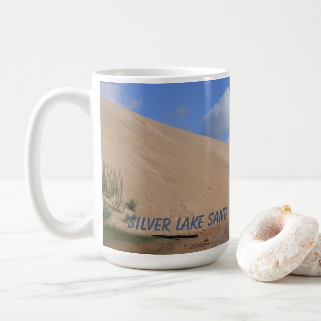 Mug Dunes de sable du lac Silver, Mears, Michigan (Avec donut)