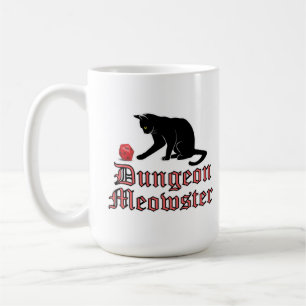 Mug Dungeon Meowster Funny RPG Cat with Dice