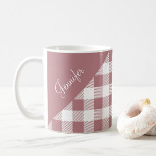 Mug Dusty Rose Pink Buffalo Plaid Check Nom du Motif