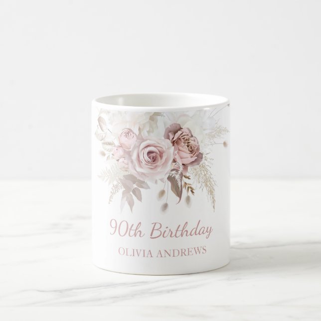 Mug Dusty Rose Rose Blush 90e Anniversaire cadeau de f (Centre)