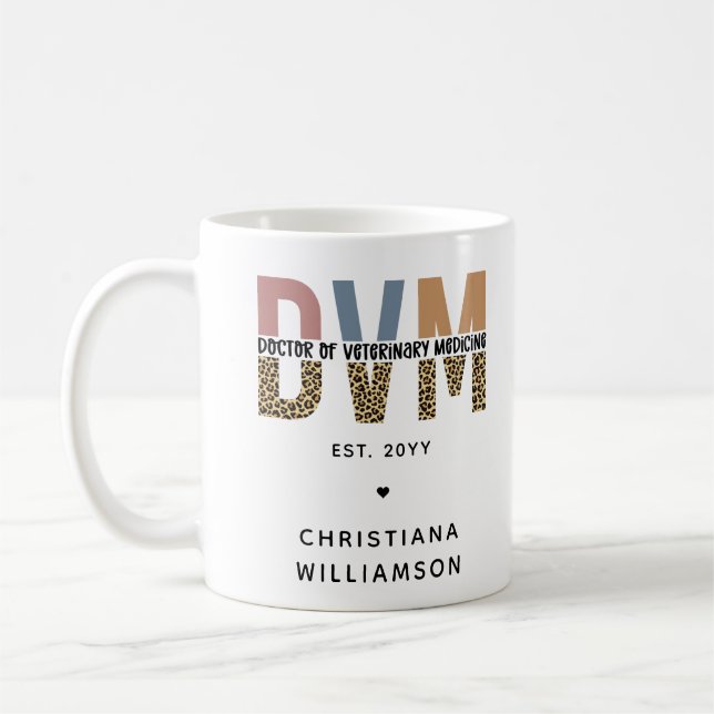 Mug DVM personnalisé Docteur en médecine vétérinaire C (Gauche)