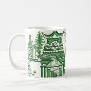 Mug Dynastie MI Jade Pagode verte Chinoiserie