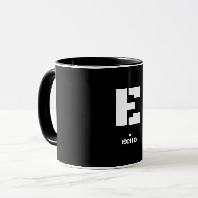 Mug E (Écho) Code alphabétique et morse de l'OTAN (Devant gauche)