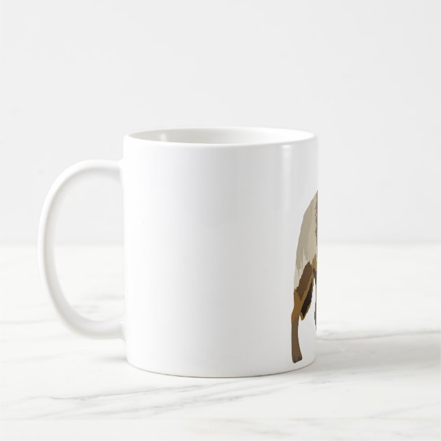 Mug E est pour le loup eurasien .Wolf Illustration Maj (Gauche)