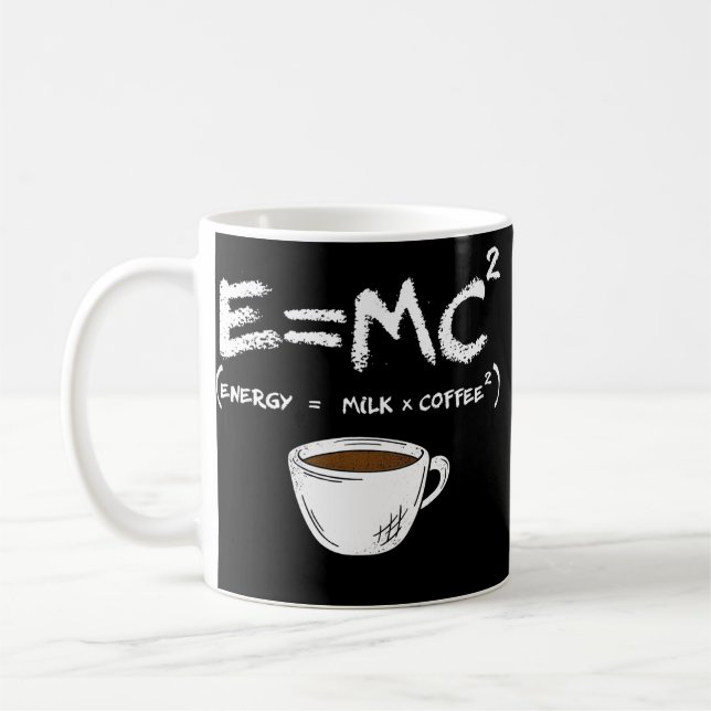 Mug E = MC2 Café de Lait d'énergie Funny Science Café  (Gauche)