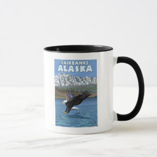 Mug Eagle chauve plongeant - Fairbanks, Alaska