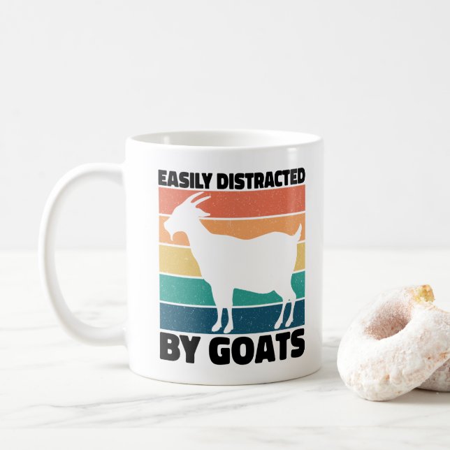 Mug Easily Distracted By Goats Lovers Kawaii Pet Funny (Avec donut)