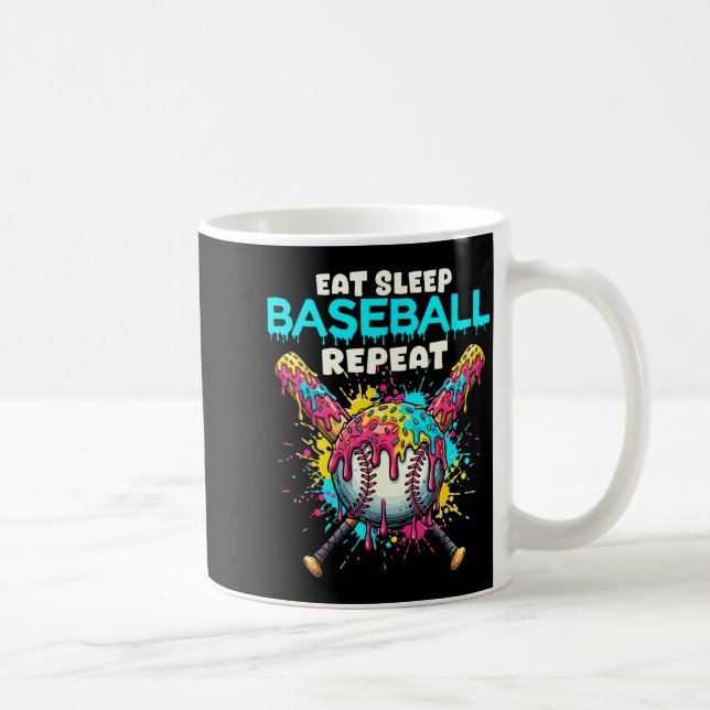Mug Eat Sleep Baseball Repeat Funny Ice Cream Drip Cro (Droite)