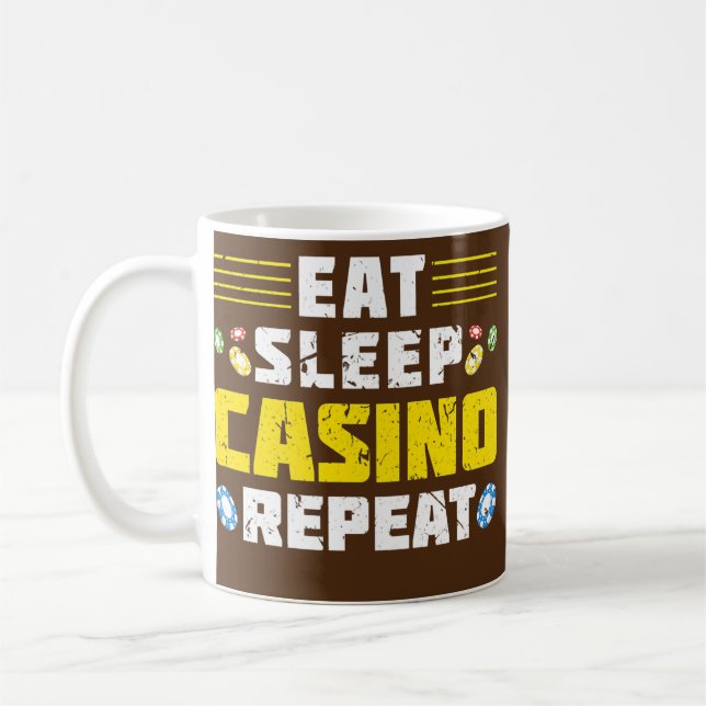 Mug Eat Sleep Casino Répéter Poker de jeu  (Gauche)