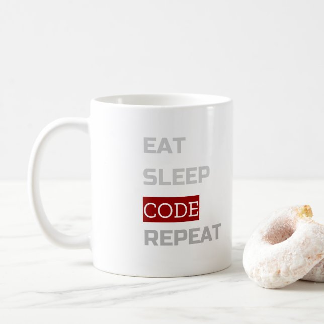 Mug Eat Sleep CODE Répéter (Avec donut)