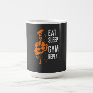 Mug Eat Sleep Gym Reprendre Exercice T-Shirt