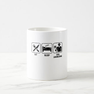 Mug Eat. Sleep. Ingénierie civile