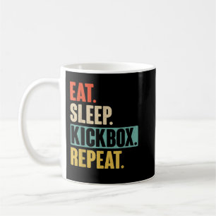 Mug Eat Sleep Kickbox Repeat - Retro Vintage Kickboxin