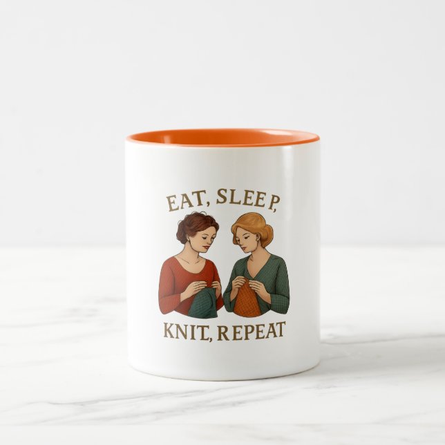 Mug - Eat, Sleep, Knit, Repeat (Center)