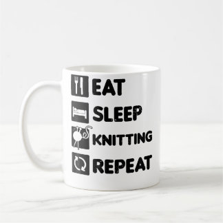 Mug Eat Sleep Repeat Design Knitting Grandma