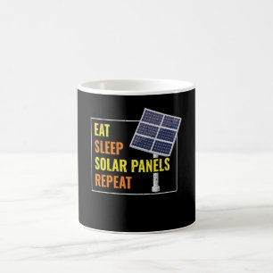 Mug Eat Sleep Solar Panels Photovoltaic Sun