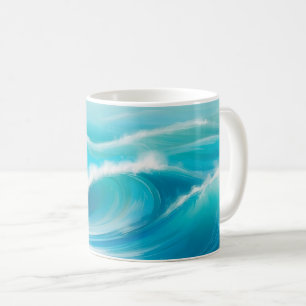 Mug Eau Bleu Vert Abstrait vague