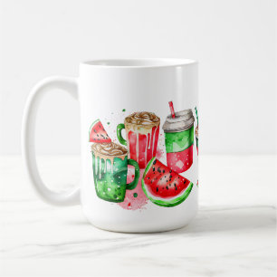 MUG EAU COULEUR ROUGE VERT BLANC EAU BOISSONS DE MELON