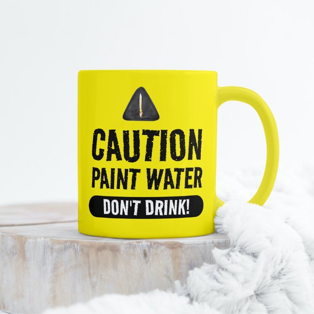 Mug Eau de peinture jaune amusante pour les artistes (Créateur téléchargé)