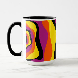Mug Ebb et flux 4 - Noir, rose, orange et jaune