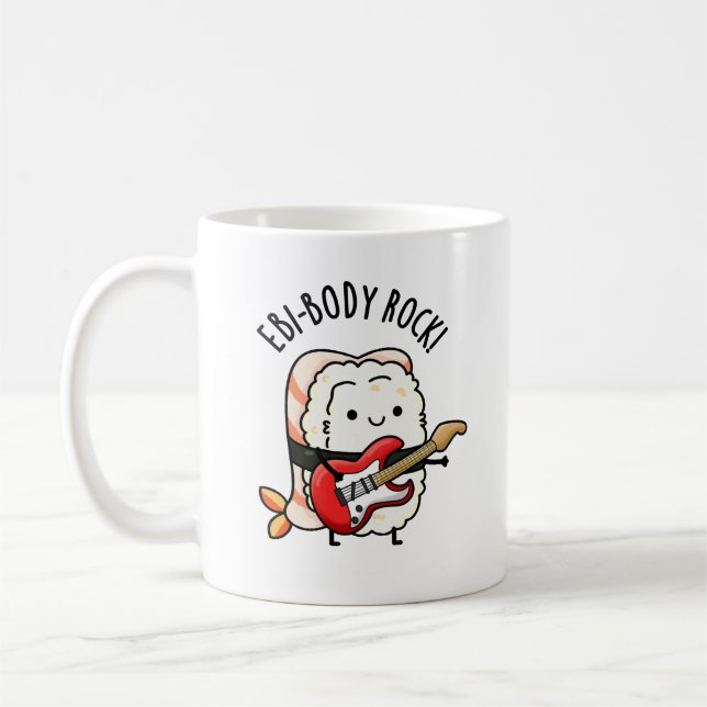 Mug Ebi-body Rock drôle Rocker Sushi Pun (Gauche)