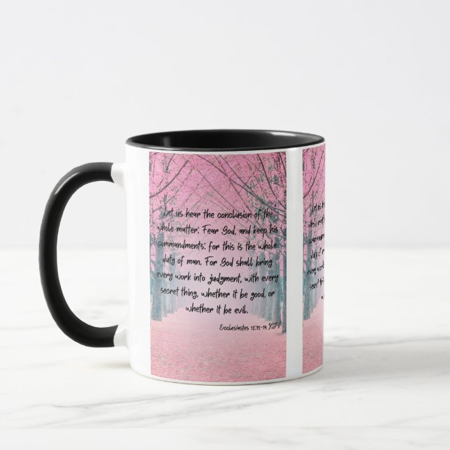 Mug Ecclésiaste 12:13-14 KJV Bible Verse Pic Deux Tons (Gauche)