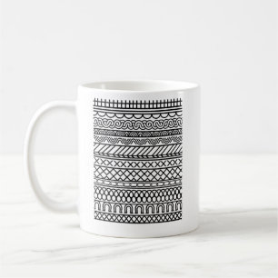 Mug Échantillonneur en tricot bohème monochrome   Te g