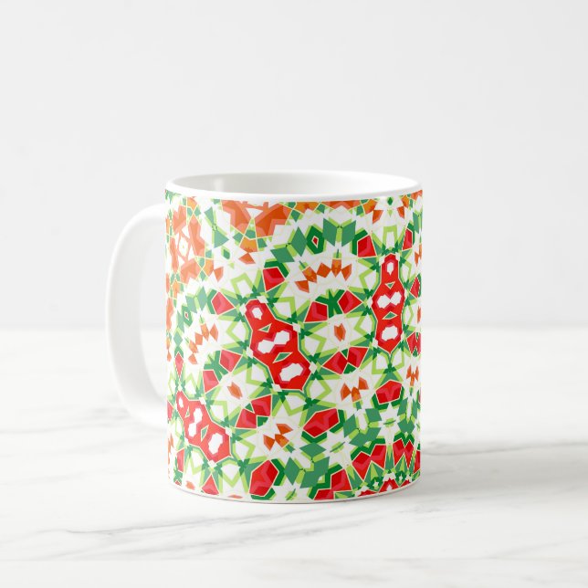 Mug Écharpe Bandana de Mode Orange Vert Clair (Devant gauche)