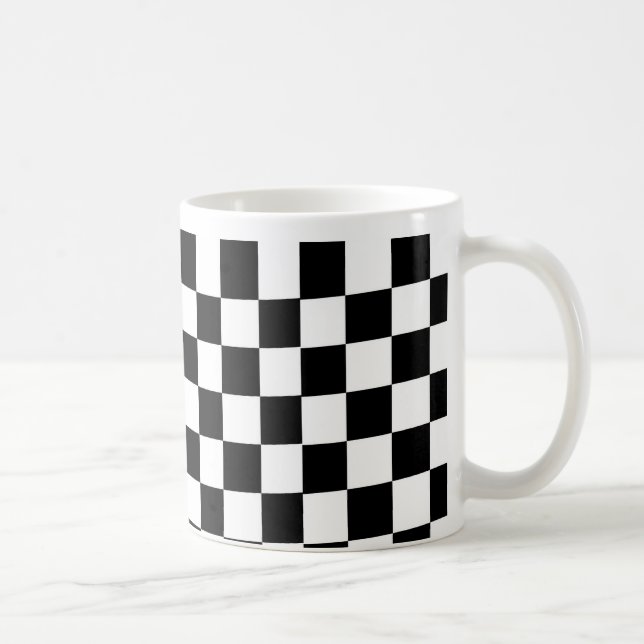 Mug Échecs à damiers à damiers race motif noir blanc (Droite)
