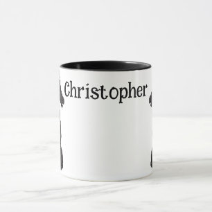 Mug Échecs noirs vintages (PERSONNALISER)