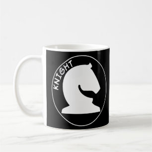 Mug Échecs Pièces Chevalier blanc Échecs Chevalier bla