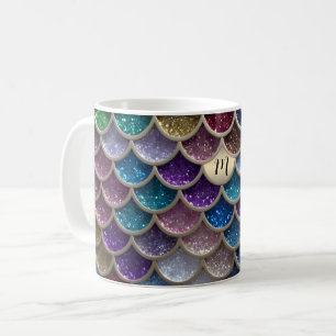 Mug Échelles de Parties scintillant de verre de sirène