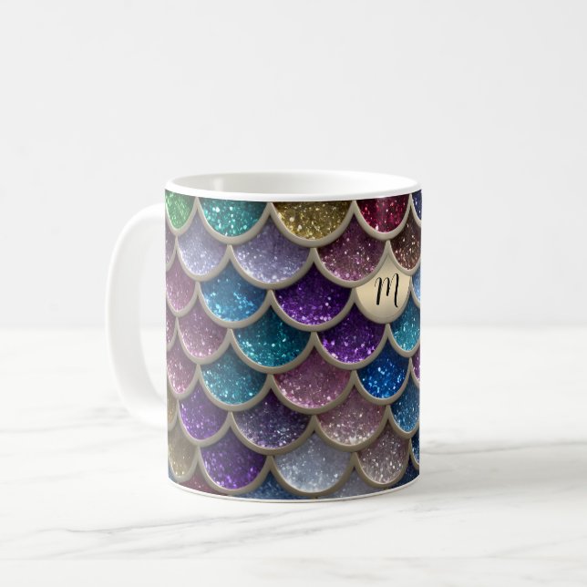 Mug Échelles de Parties scintillant de verre de sirène (Devant gauche)
